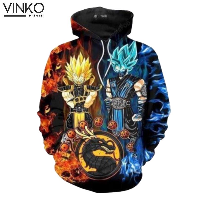 Songoku Sub Zero Vegeta Scorpion Dragon Ball Mortal Kombat Hoodie