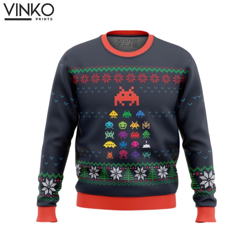 Space Invaders Ugly Christmas Sweater