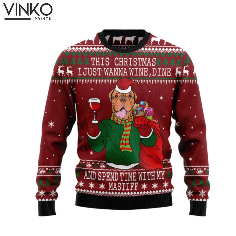 Spend Time With My Mastiff G51023 Ugly Christmas Sweater