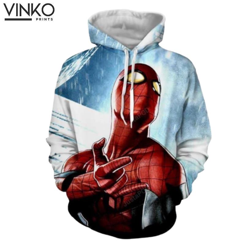 Spiderman In Snow Fall Hoodie