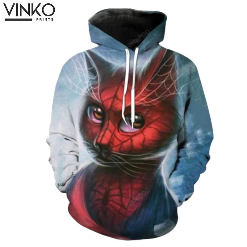 Spiderman Style Cat Superhero Cat Clothing Hoodie