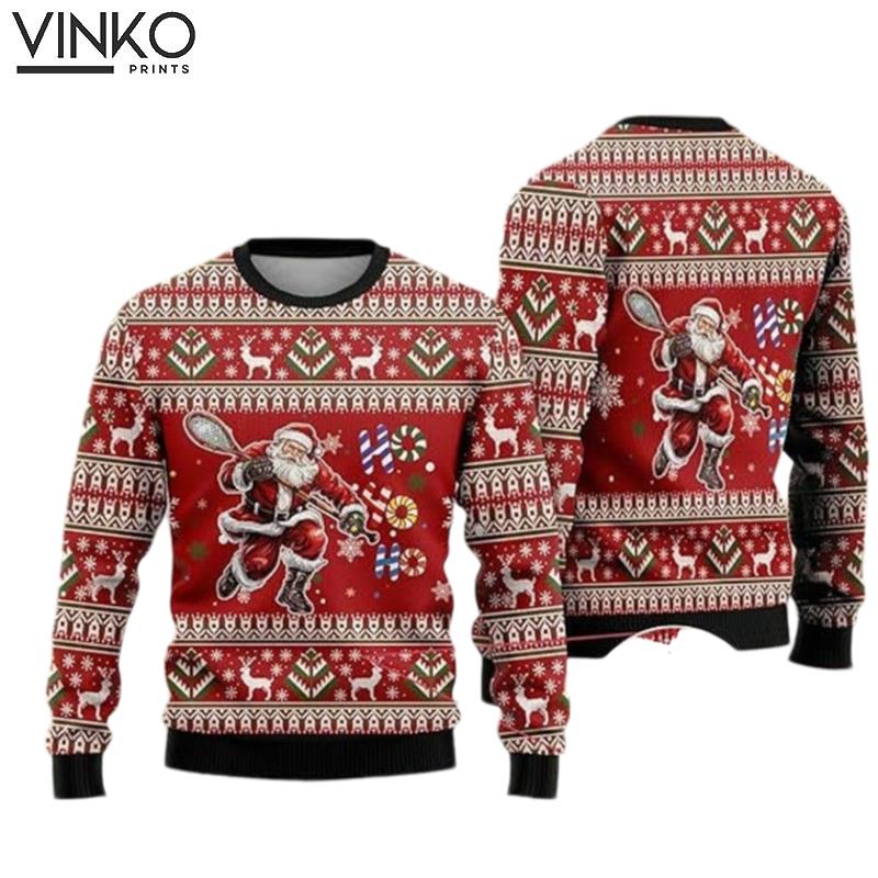 Sporty Santa Claus Ugly Christmas Sweater