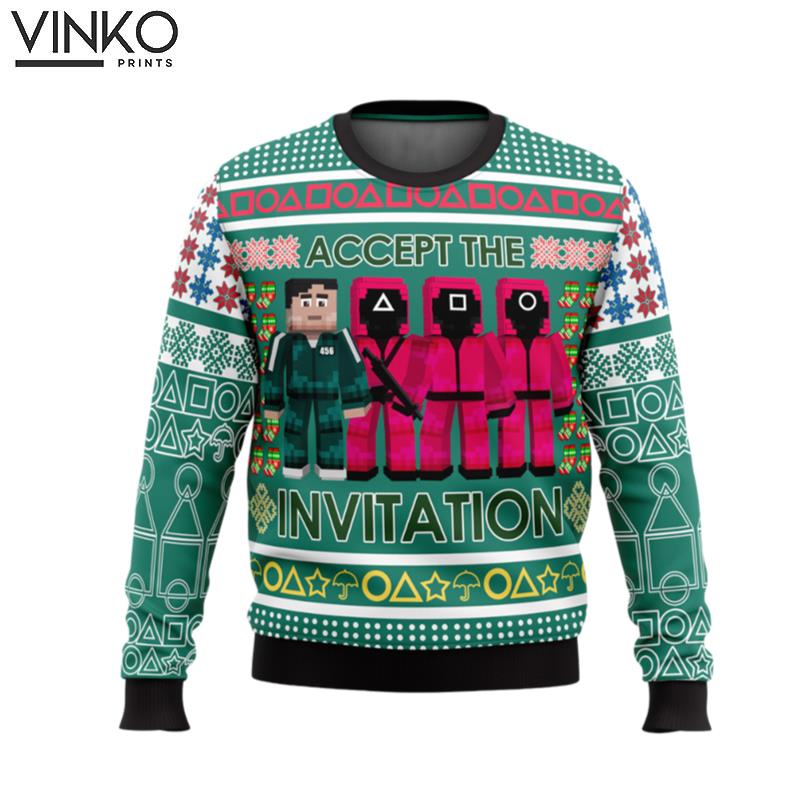 Squid Game Invitation Ugly Christmas Sweater