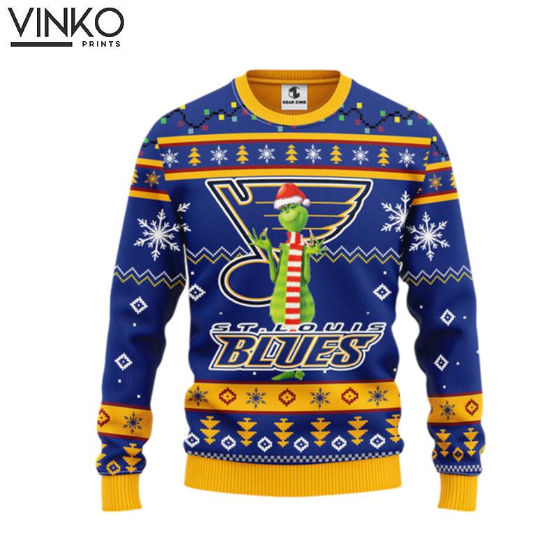 St Louis Blues Funny Grinch Ugly Christmas Sweater