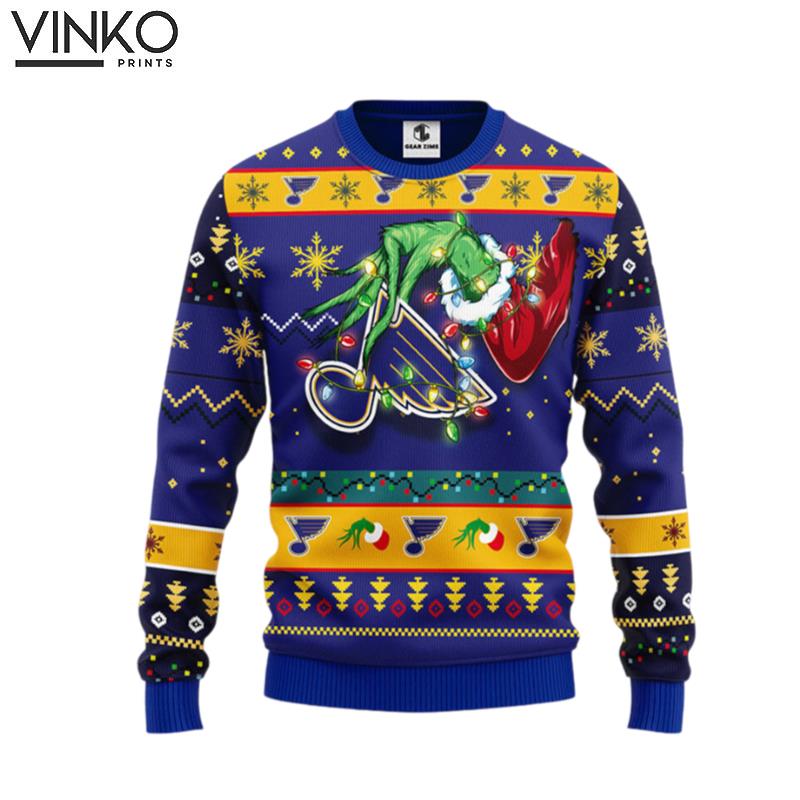 St Louis Blues Grinch Ugly Christmas Sweater