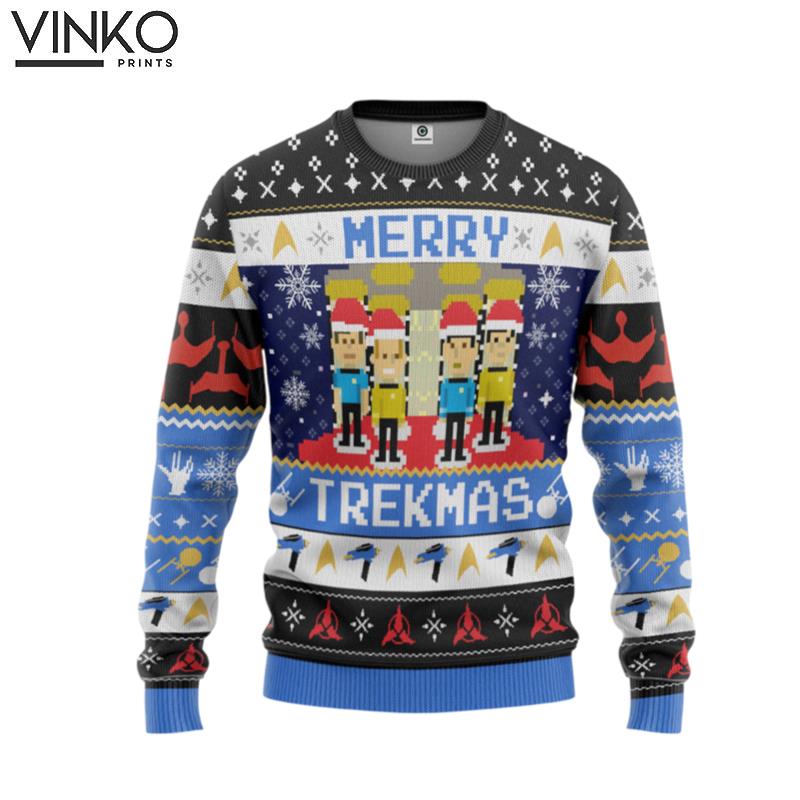 Star Trek Merry Trekmas Custom Ugly Christmas Sweater