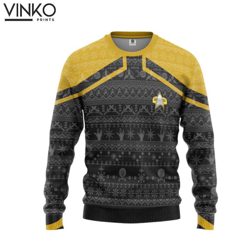 Star Trek Picard 2020 Yellow Custom Ugly Christmas Sweater