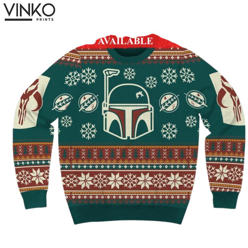 Star Wars Boba Fett The Mandalorian Winter Holiday Licensed Ugly Christmas Sweater