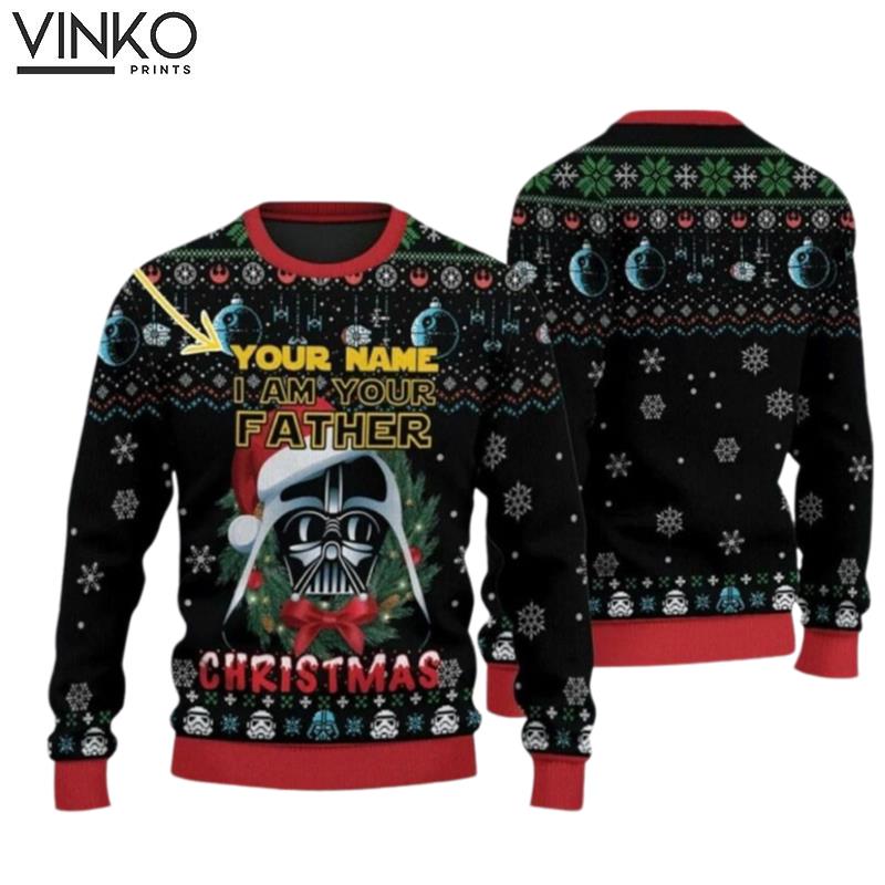 Star Wars Darth Vader Santa Darth Personalization Vader Ugly Christmas Sweater