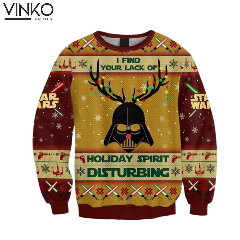 Star Wars I Find Your Lack Of Holiday Spirit Disturbing Ugly Christmas Sweater