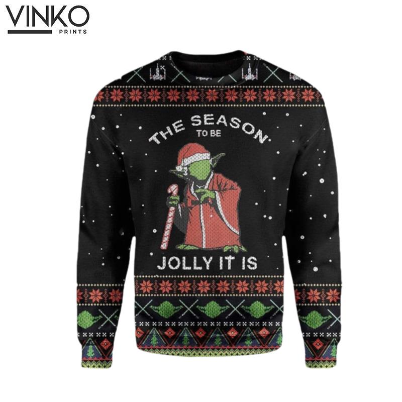 Star Wars Santa Yoda This Season To Be Jolly It Is Ugly Christmas Sweater