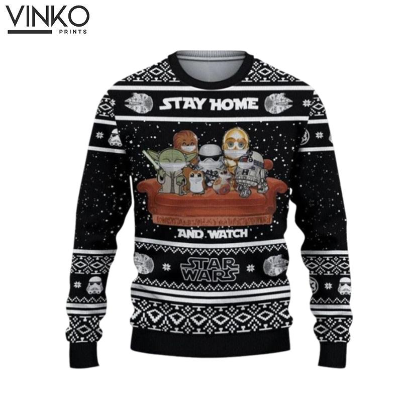 Star Wars Stay Home And Watch Movies Ugly Christmas Sweater