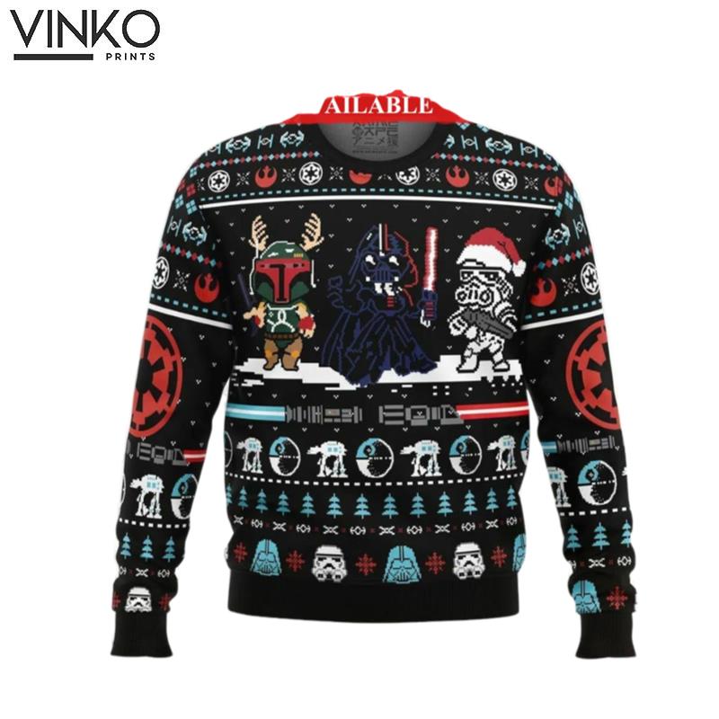 Star Wars Yoda Boba Fett Stormtrooper Ugly Christmas Sweater