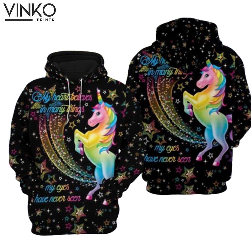 Stardust Glitter Rainbow Unicorn Disney Pixar Cartoon Graphic Hoodie