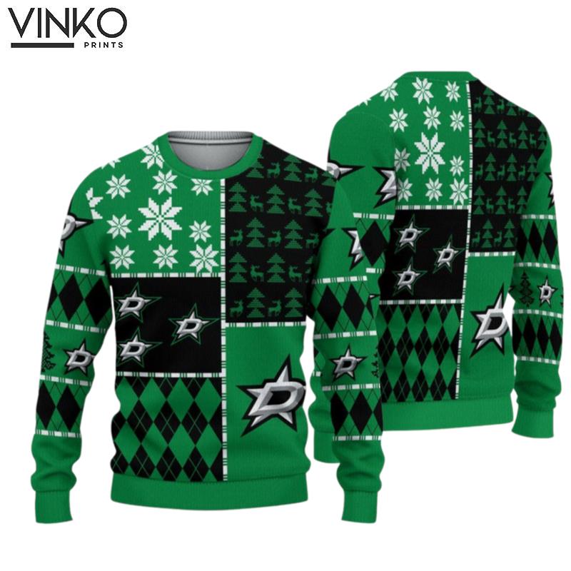 Stars Ice Hockey Ugly Christmas Sweater