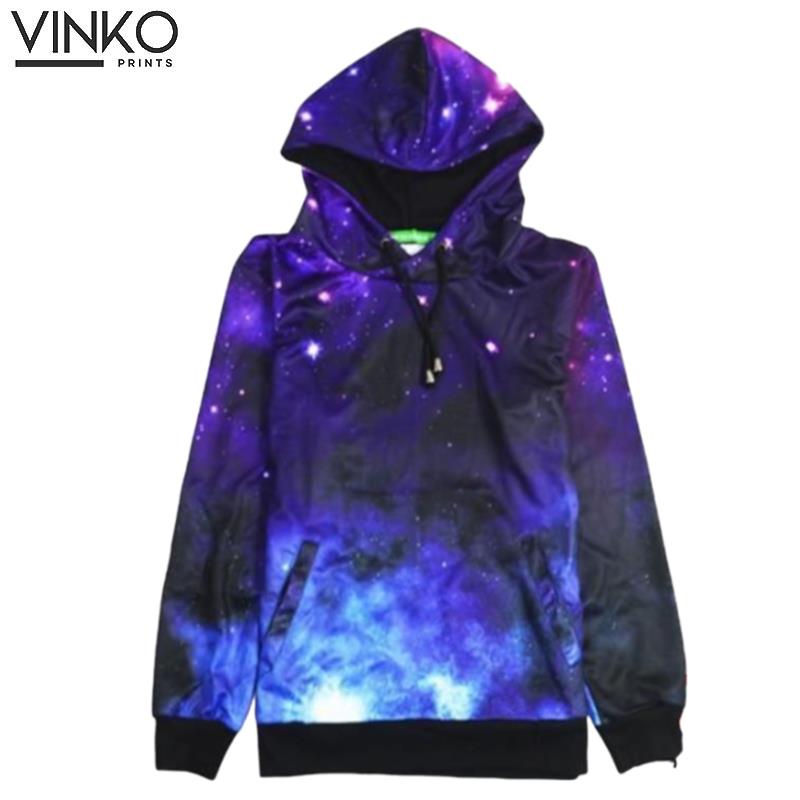 Stars In The Sky Space Galaxy Universe Dark Blue & Purple Hoodie