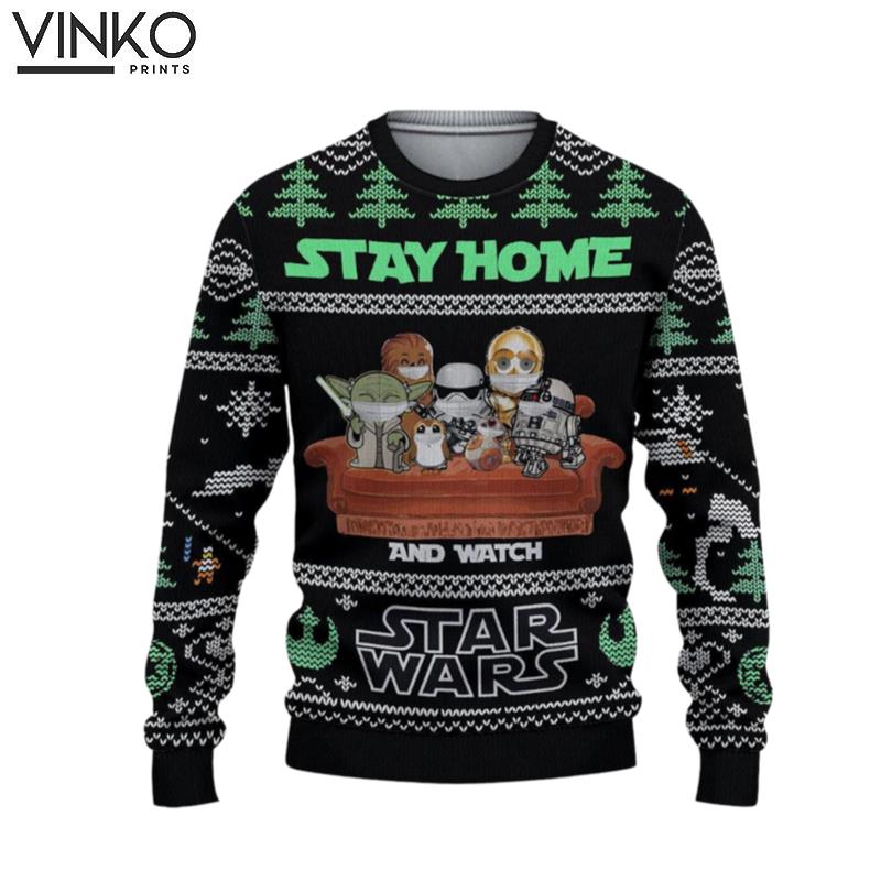 Stay Home Star Wars Custom Ugly Christmas Sweater