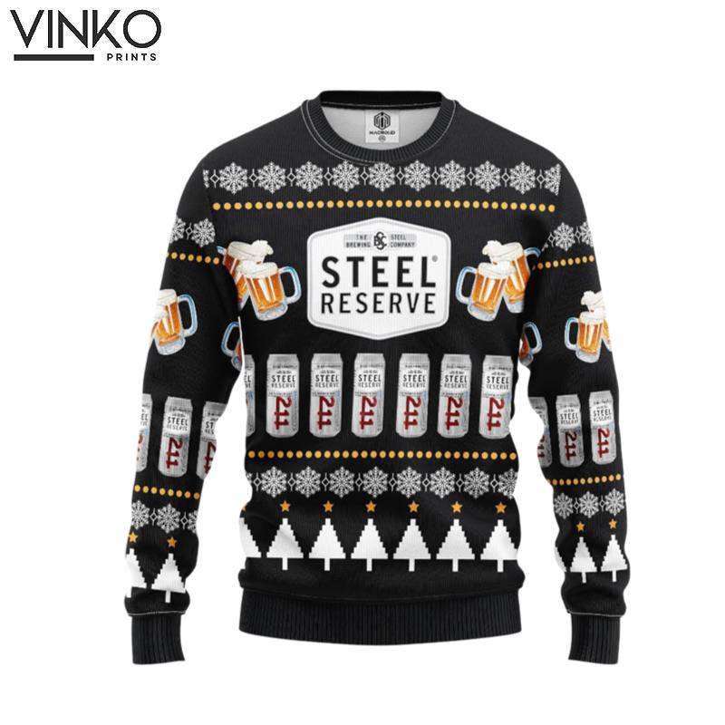 Steel Beer Drink Lover Gifts Ugly Christmas Sweater