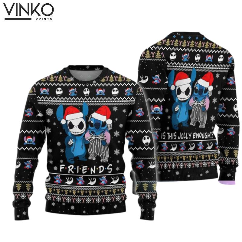 Stitch And Jack Skellington Stitch Ugly Christmas Sweater