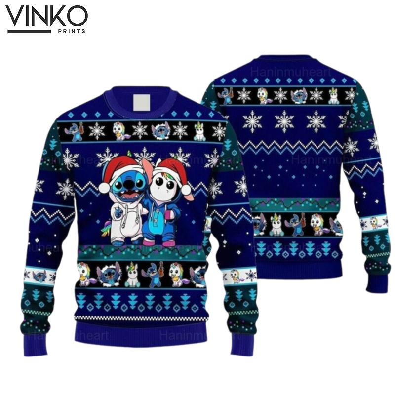 Stitch And Unicorn Disney Stitch Ugly Christmas Sweater