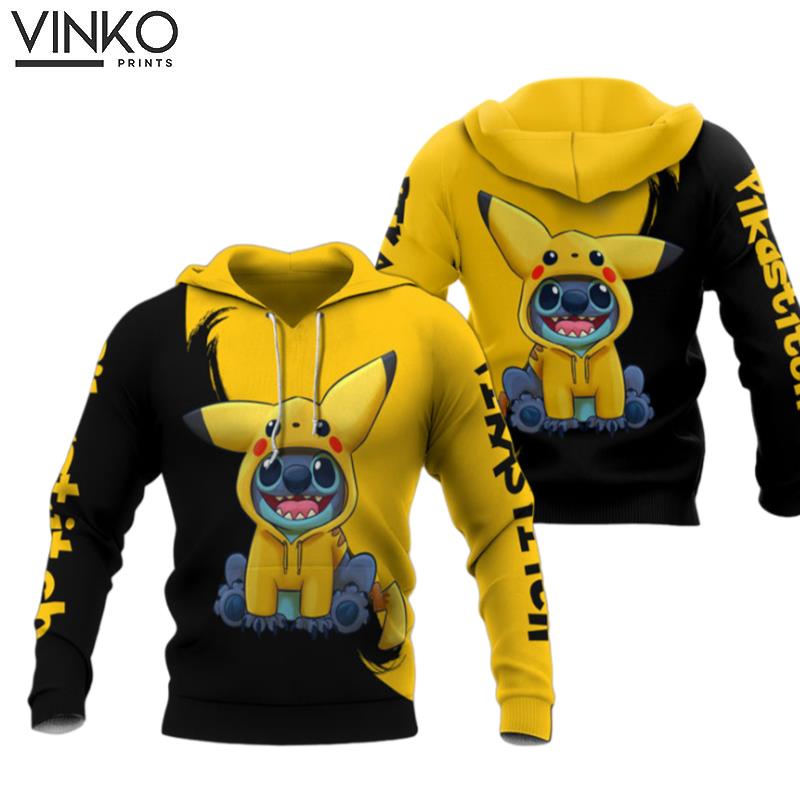 Stitch Discovey Pikachu Disney Lilo And Stitch Hoodie