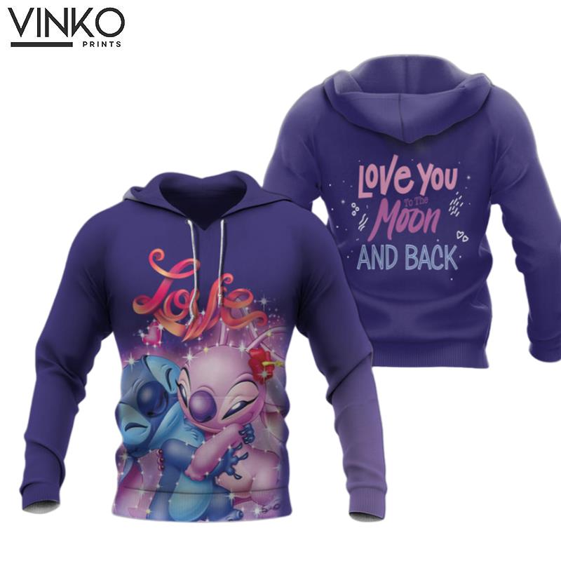 Stitch The Movie Lilo And Stitch Love I Love You To The Moon And Back Hoodie