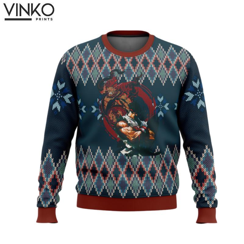 Street Fighter Ryu and Akuma Ugly Christmas Sweater