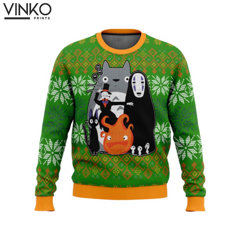 Studio Ghibli Miyazaki Squad Ugly Christmas Sweater