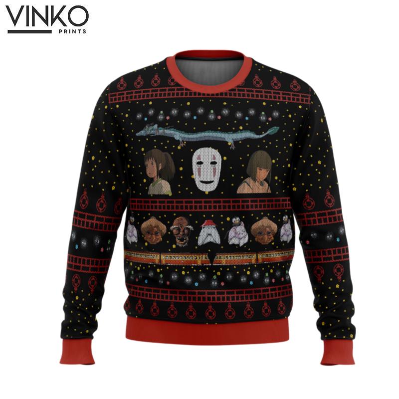 Studio Ghibli No Face Spirited Away Ugly Christmas Sweater