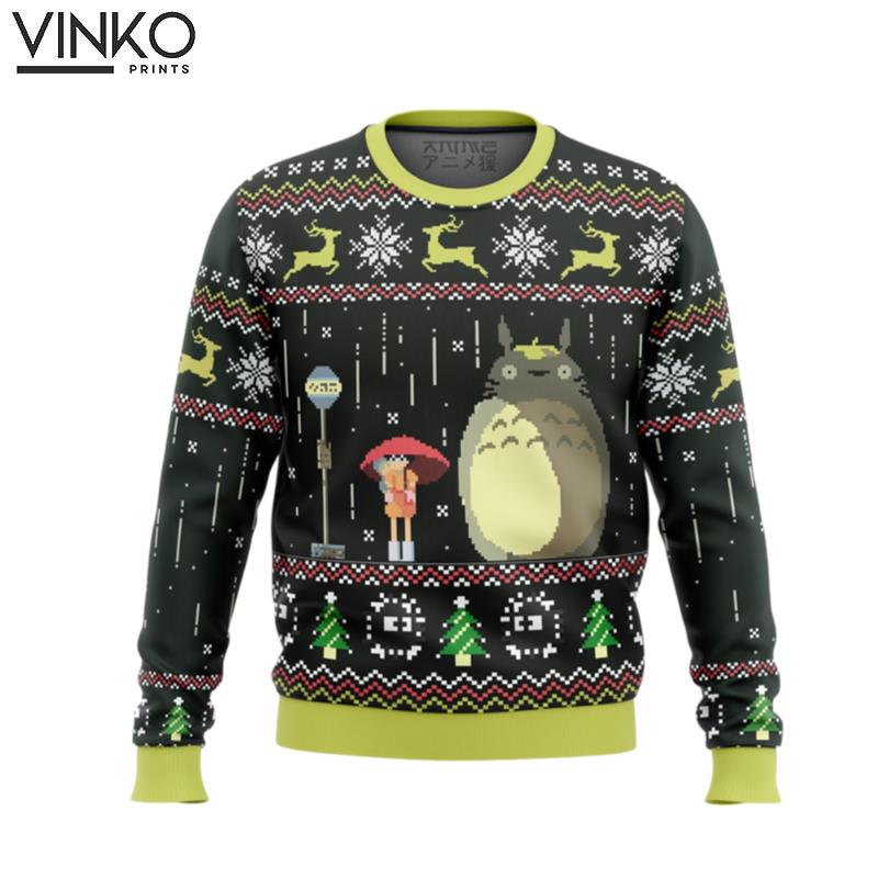 Studio Ghibli Totoro Rain Ugly Christmas Sweater