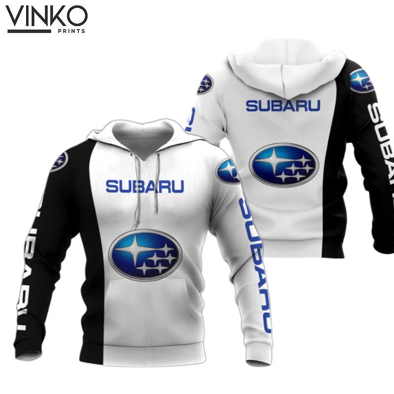 Subaru Racing Black White Hoodie