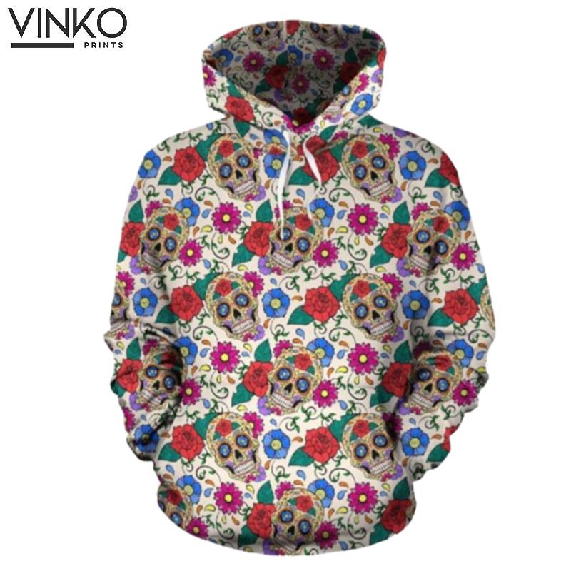 Sugar Skull Colorful Themed Hoodie