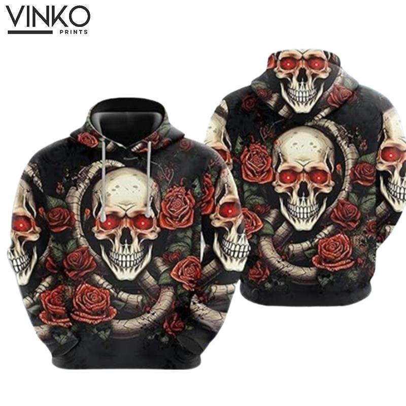 Sugar Skull Rose Flower Hoodie