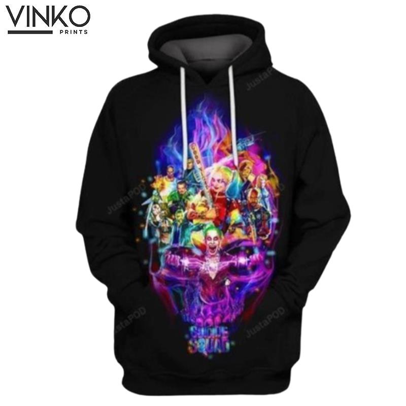 Suicide Squad Skull Joker Harley Quinn Hoodie