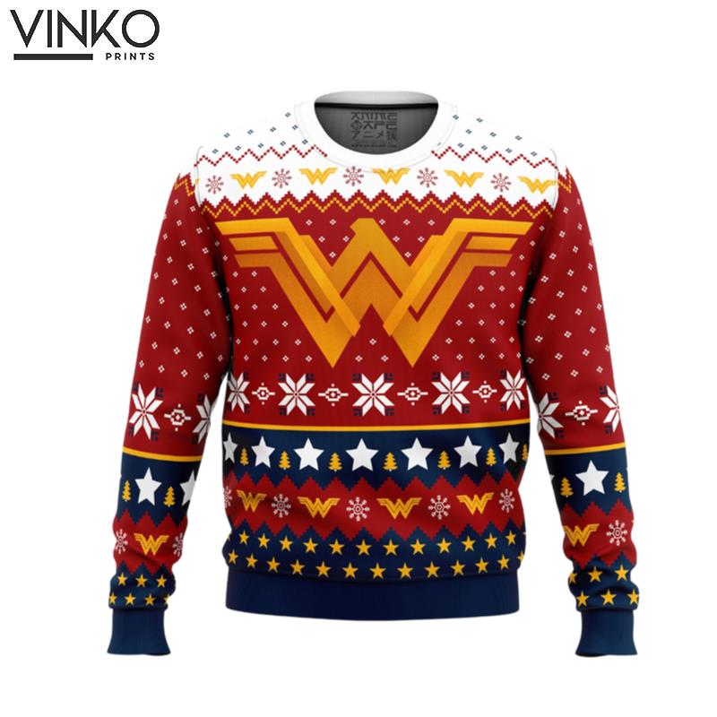 Super Heroes Wonder Woman Christmas Ugly Christmas Sweater