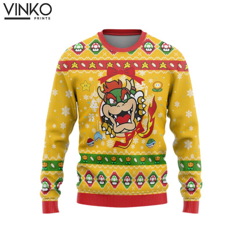 Super Mario Bowser Custom Ugly Christmas Sweater