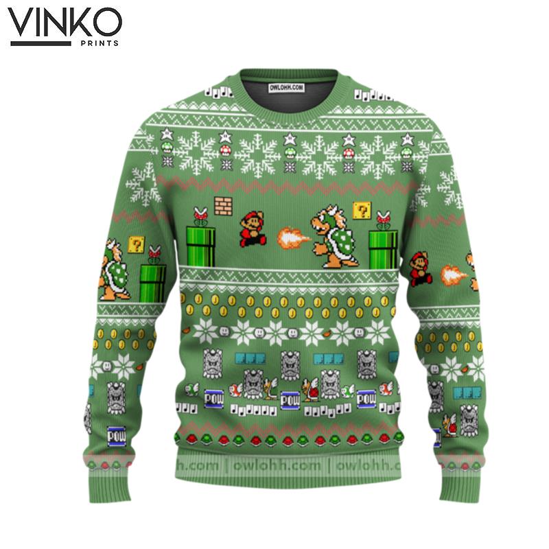 Super Mario Custom Ugly Christmas Sweater