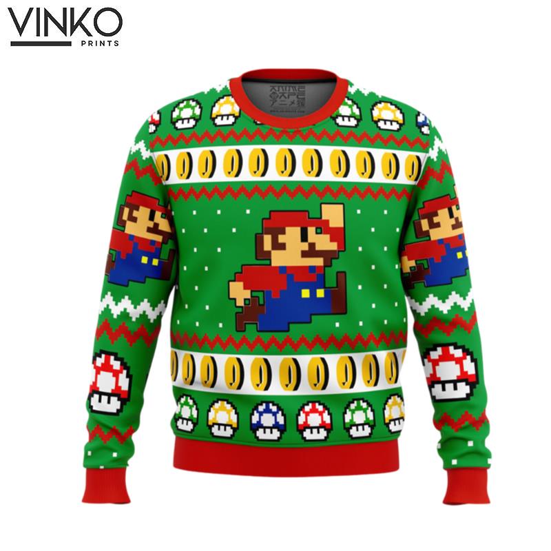 Super Mario Jump Ugly Christmas Sweater