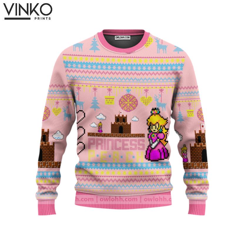 Super Mario Princess Peach Custom Ugly Christmas Sweater