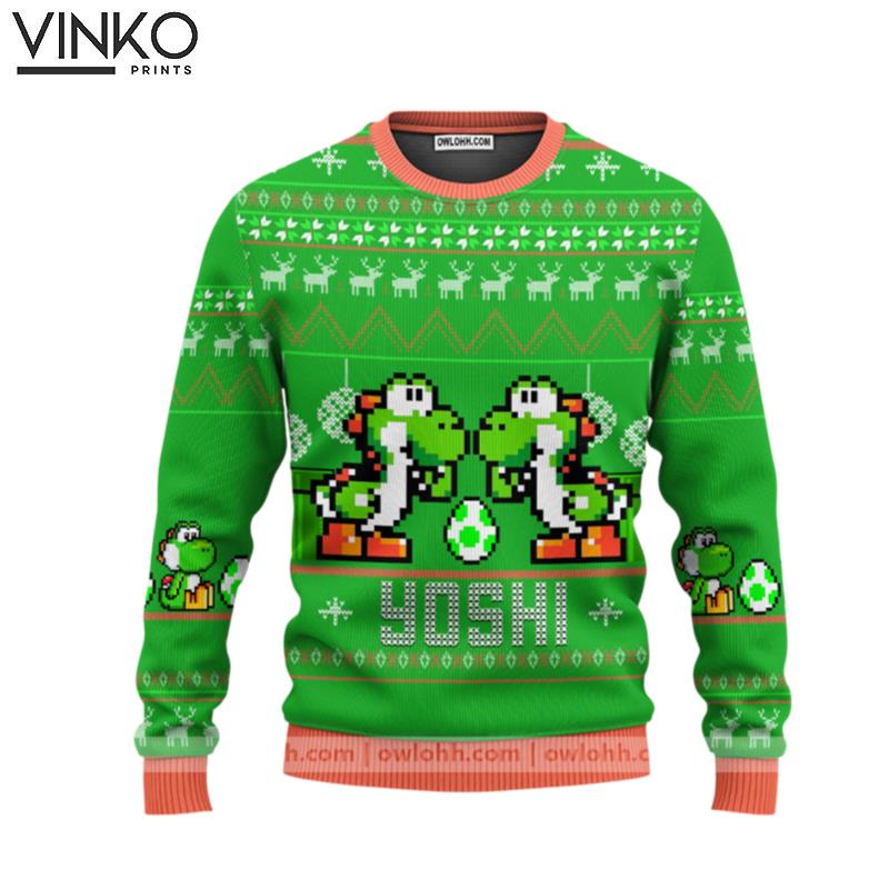 Super Mario Yoshi Custom Ugly Christmas Sweater