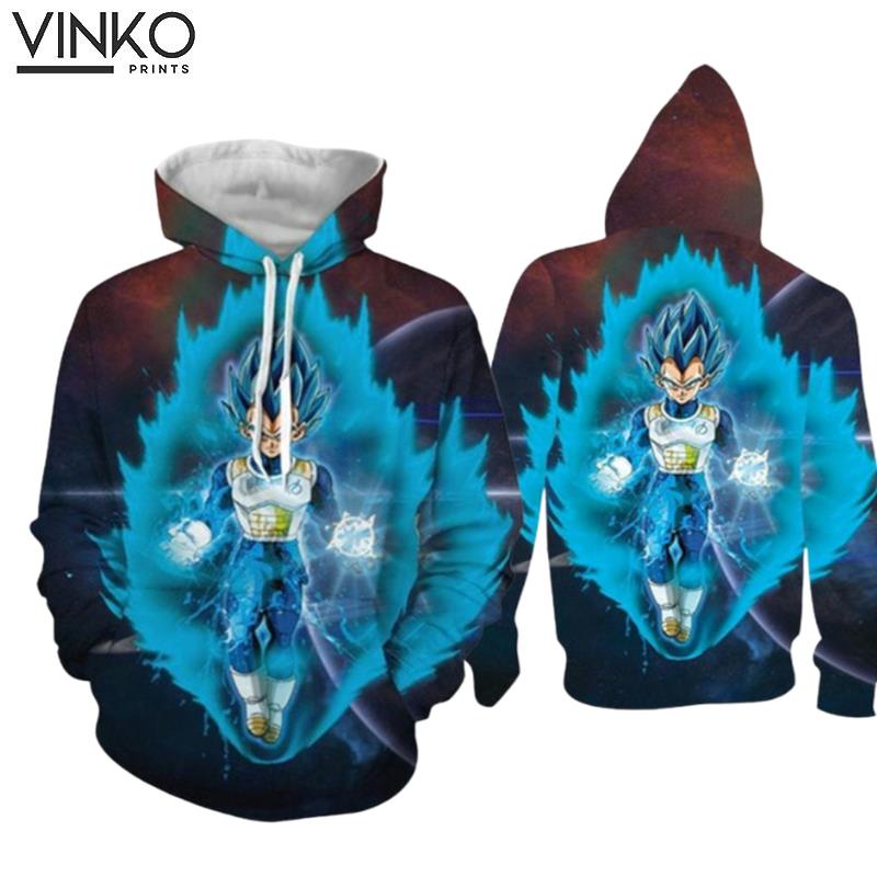 Super Saiyan Blue Vegeta Blue Hoodie