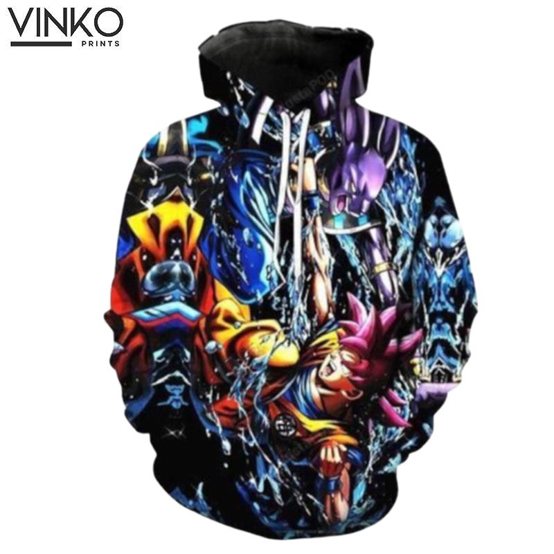 Super Saiyan God Goku Vs Lord Beerus Battle Of Gods Dragon Ball Z Hoodie