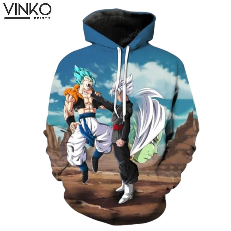 Super Saiyan God Super Saiyan Gogeta Vs Goku Black Zamasu Dragon Ball Super Hoodie