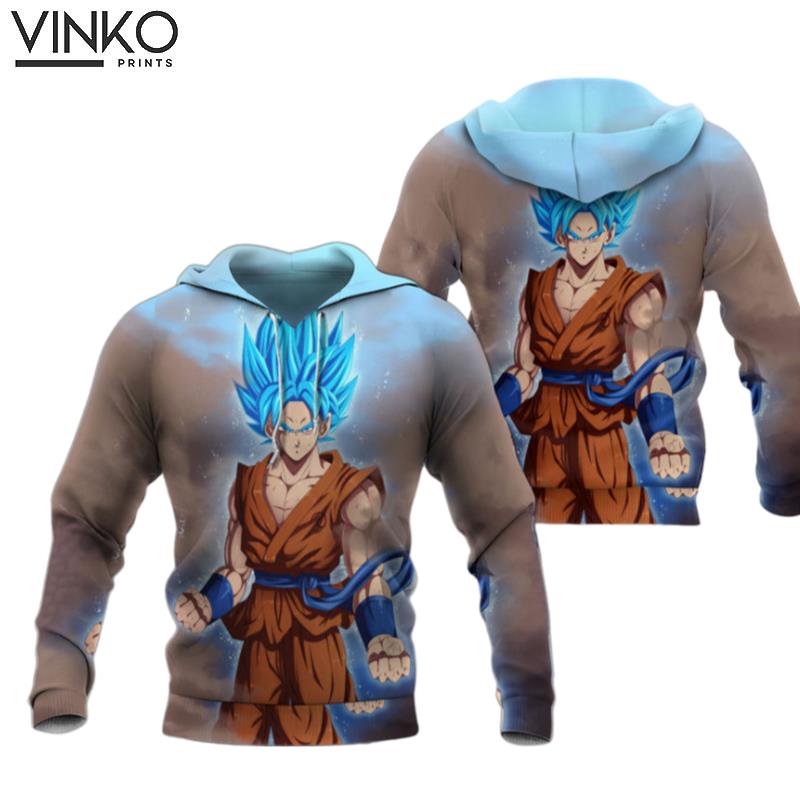 Super Saiyan Goku Blue Dragon Ball Super Anime Hoodie