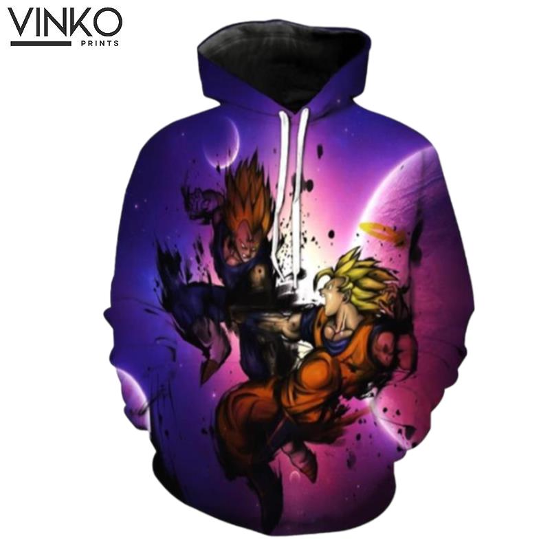 Super Saiyan Vegeta Vs Super Saiyan Goku In Space Dragon Ball Z Hoodie