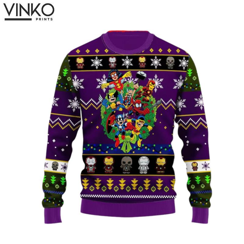 Superheroes Christmas 3D Ugly Christmas Sweater