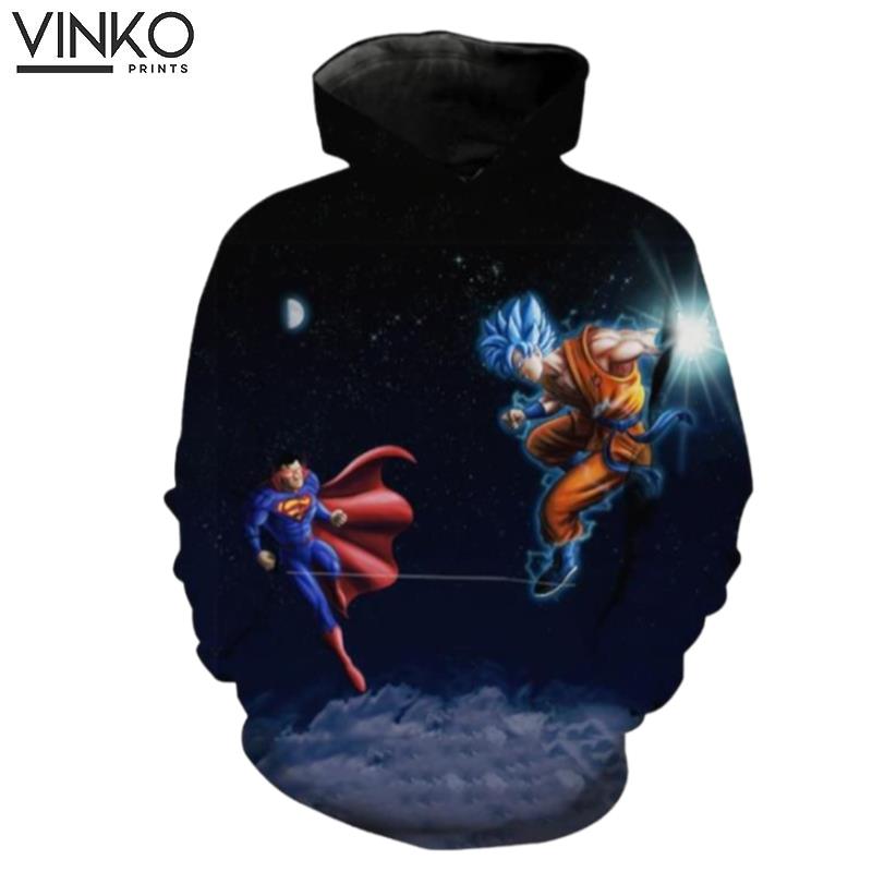 Superman Vs Goku Ragon Ball X Superman Cross Hoodie