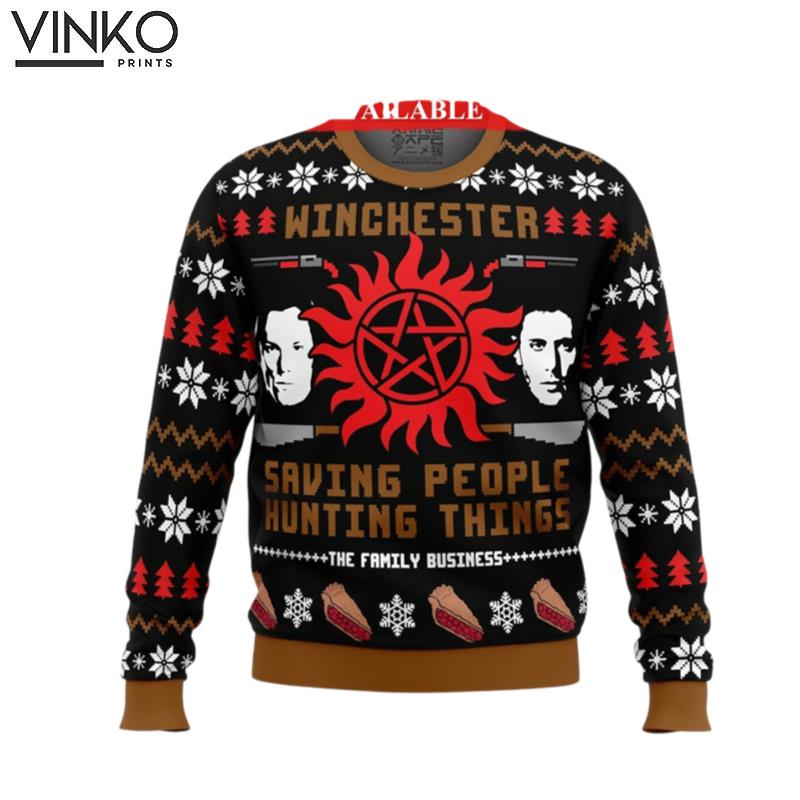 Supernatural Dean Winchester Sam Winchester Ugly Christmas Sweater