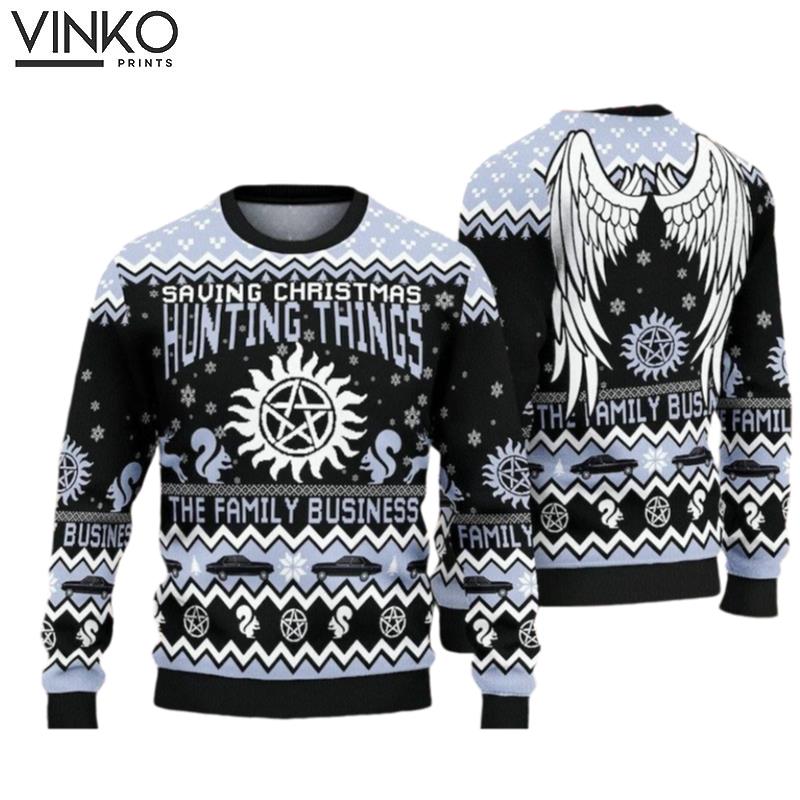 Supernatural Saving Christmas Hunting Things Ugly Christmas Sweater