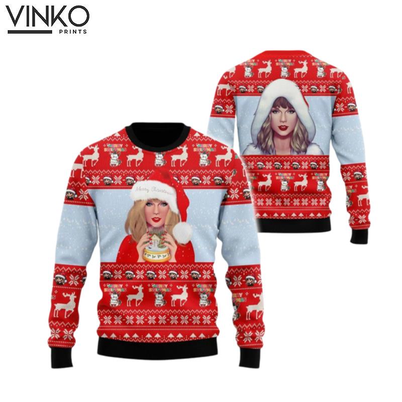 Swiftmas Taylor 3D Hoodie All Over Print Have A Merry Swiftmas Ugly Christmas Sweater